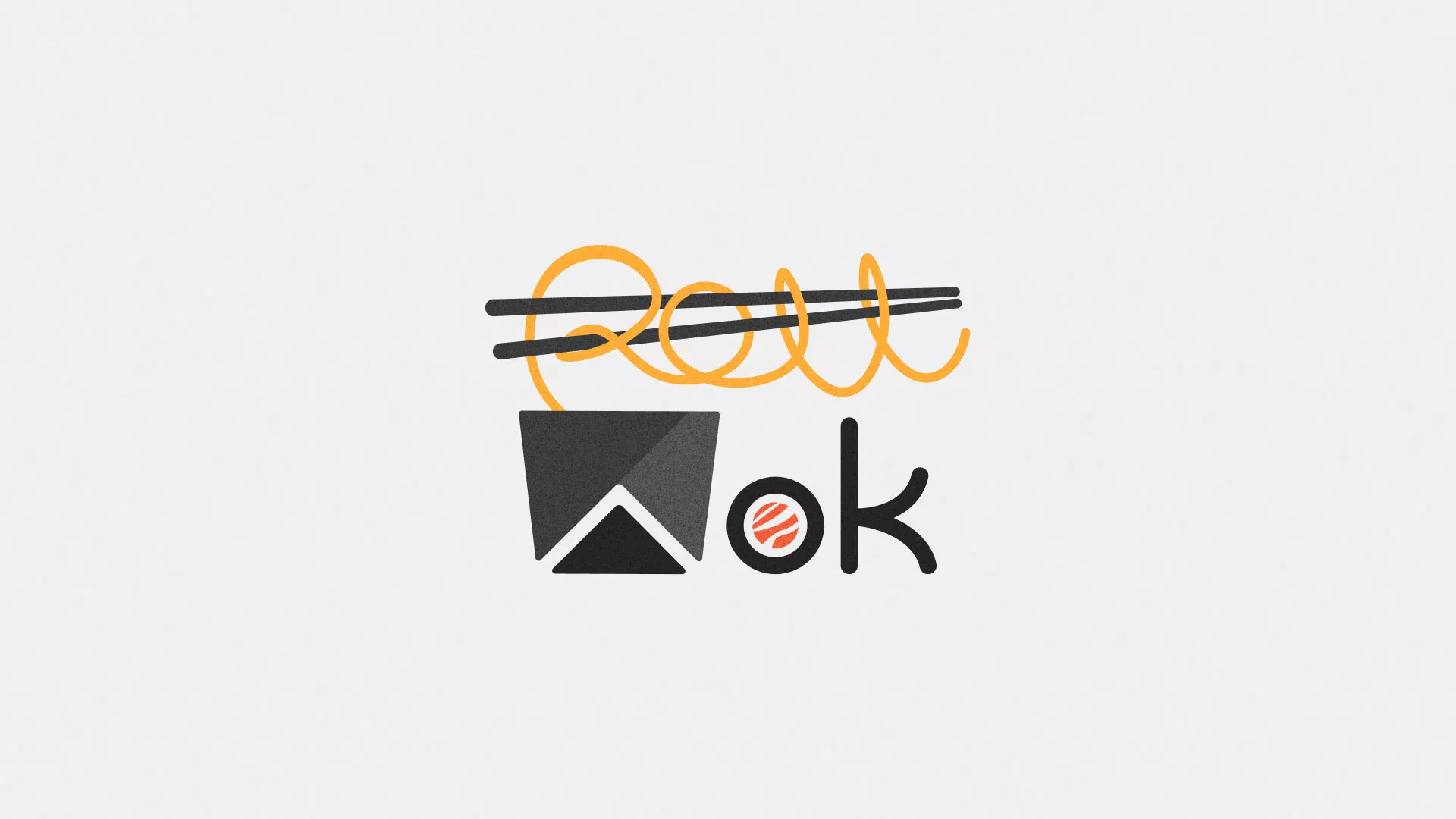 Разработка логотипа суши-бара «Roll Wok Club» в Окуловке